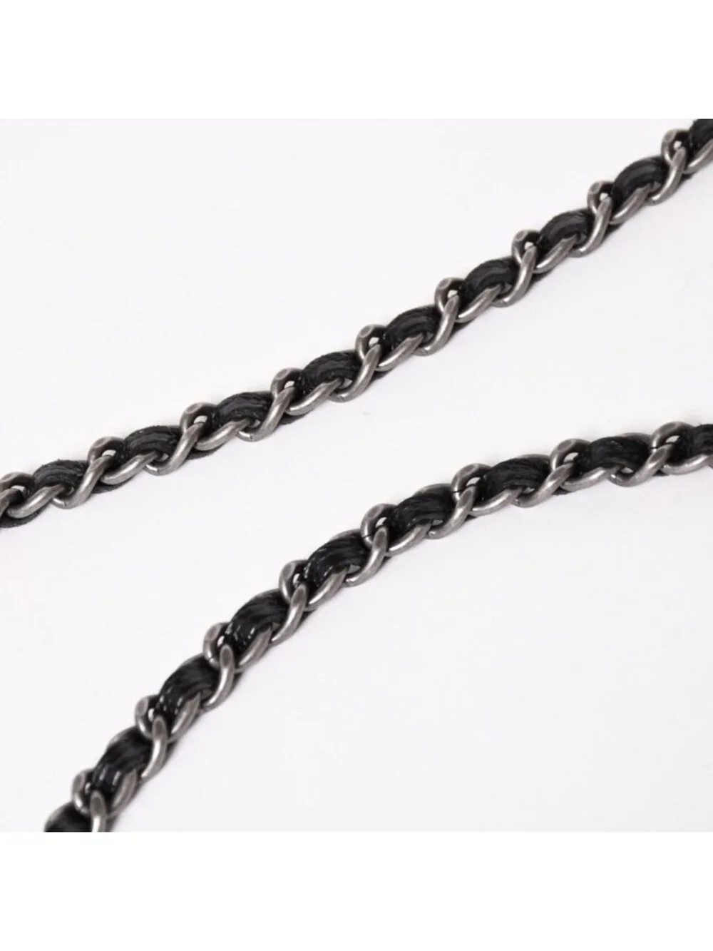 Chanel Boy Chain Shoulder Bag Caviar Leather CC Logo Black Silver